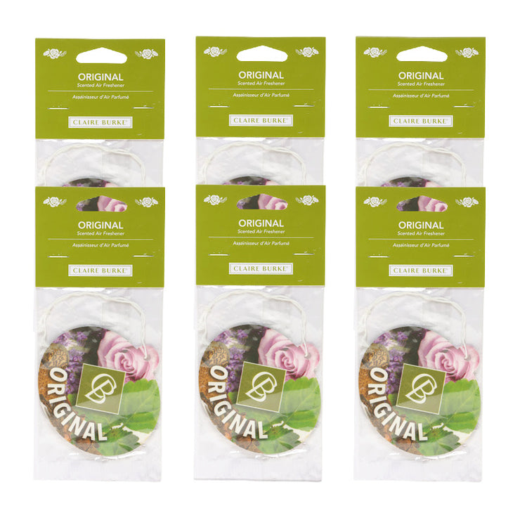 Freshen and deodorize your car with Claire Burke Original Car Air Freshener 6-Pack.
