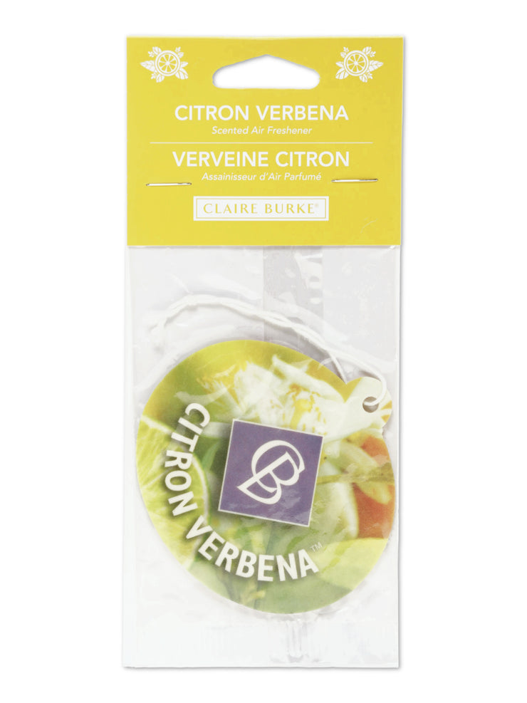 Claire Burke Sparkling Citron Verbena Car Air Freshener 1-Pack