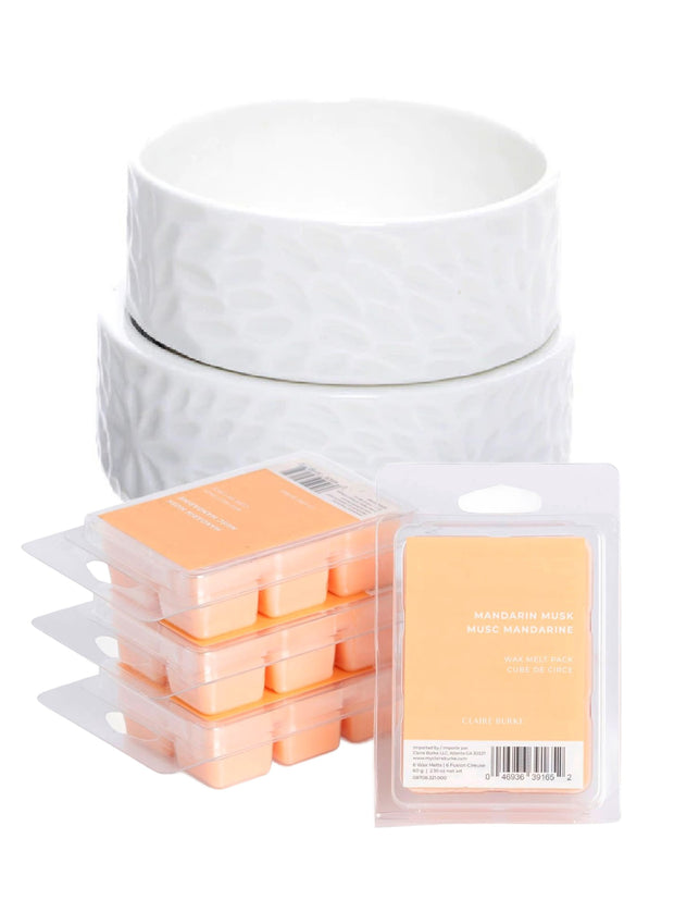 Mandarin Musk Wax Melt Warmer Set