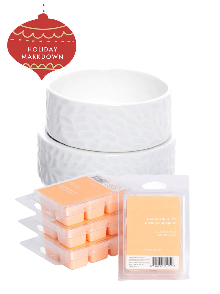 Mandarin Musk Wax Melt Warmer Set